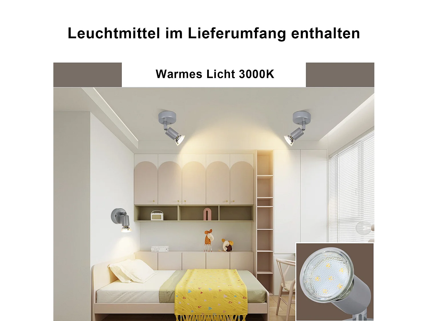 NETTLIFE Spot de plafond LED orientable GU10 1 ampoule spots de plafond salon industriel