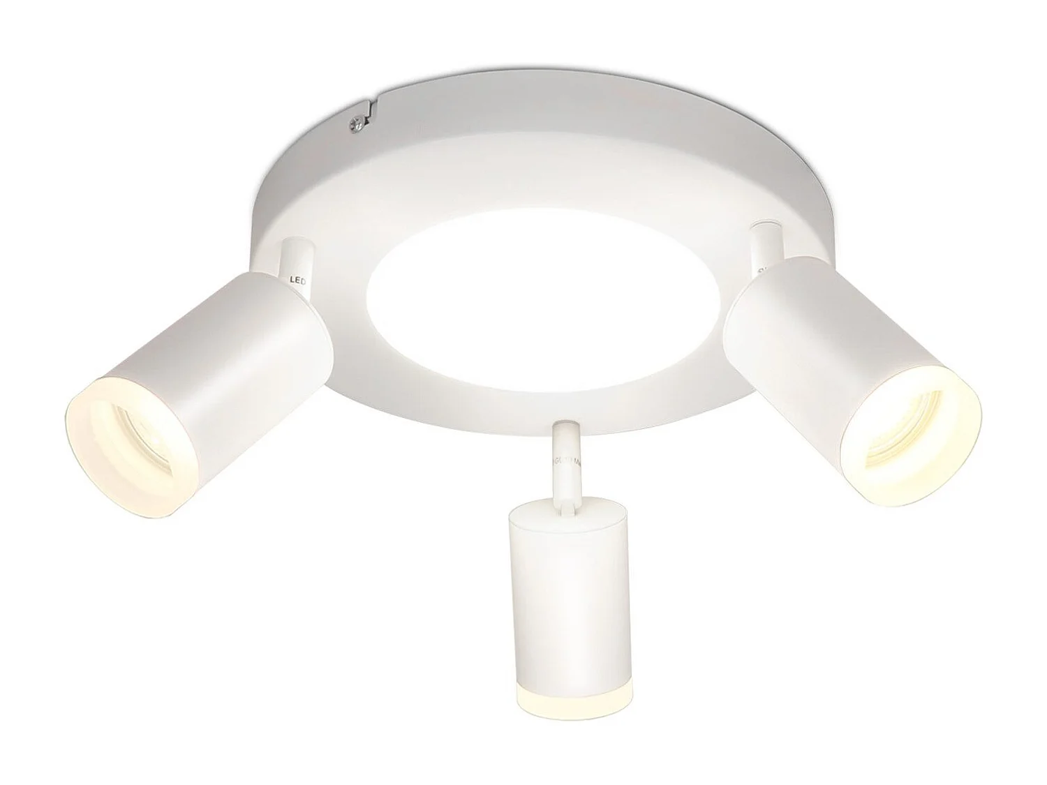 NETTLIFE Spot de plafond 3 ampoules GU10 20W chambre 3000k lampe de cuisine métal orientable
