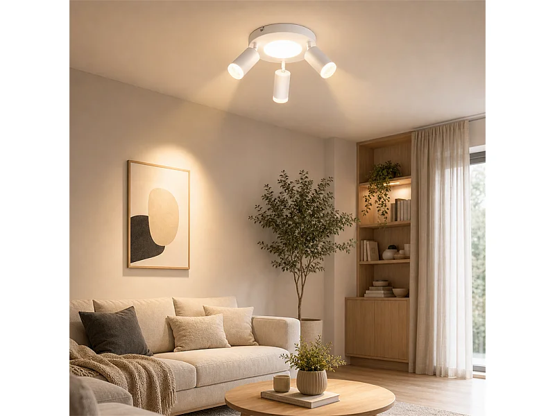 NETTLIFE Deckenstrahler 3-flammig GU10 20W Schlafzimmer 3000k Küchenlampe Metall verstellbar