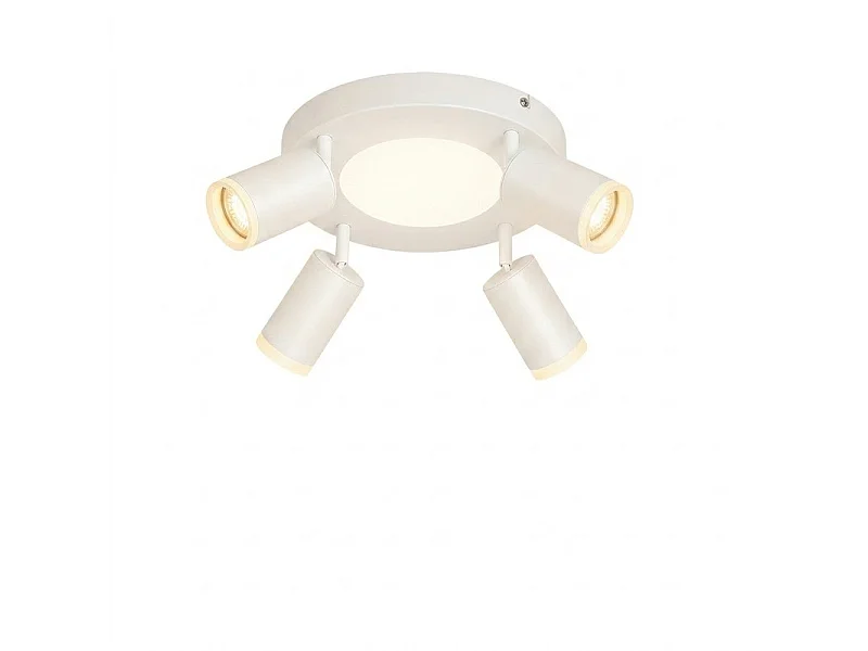 NETTLIFE Plafondspot 4 lampen rond 20W 3000K GU10 eenvoudige installatie warm wit 350° verstelbaar modern