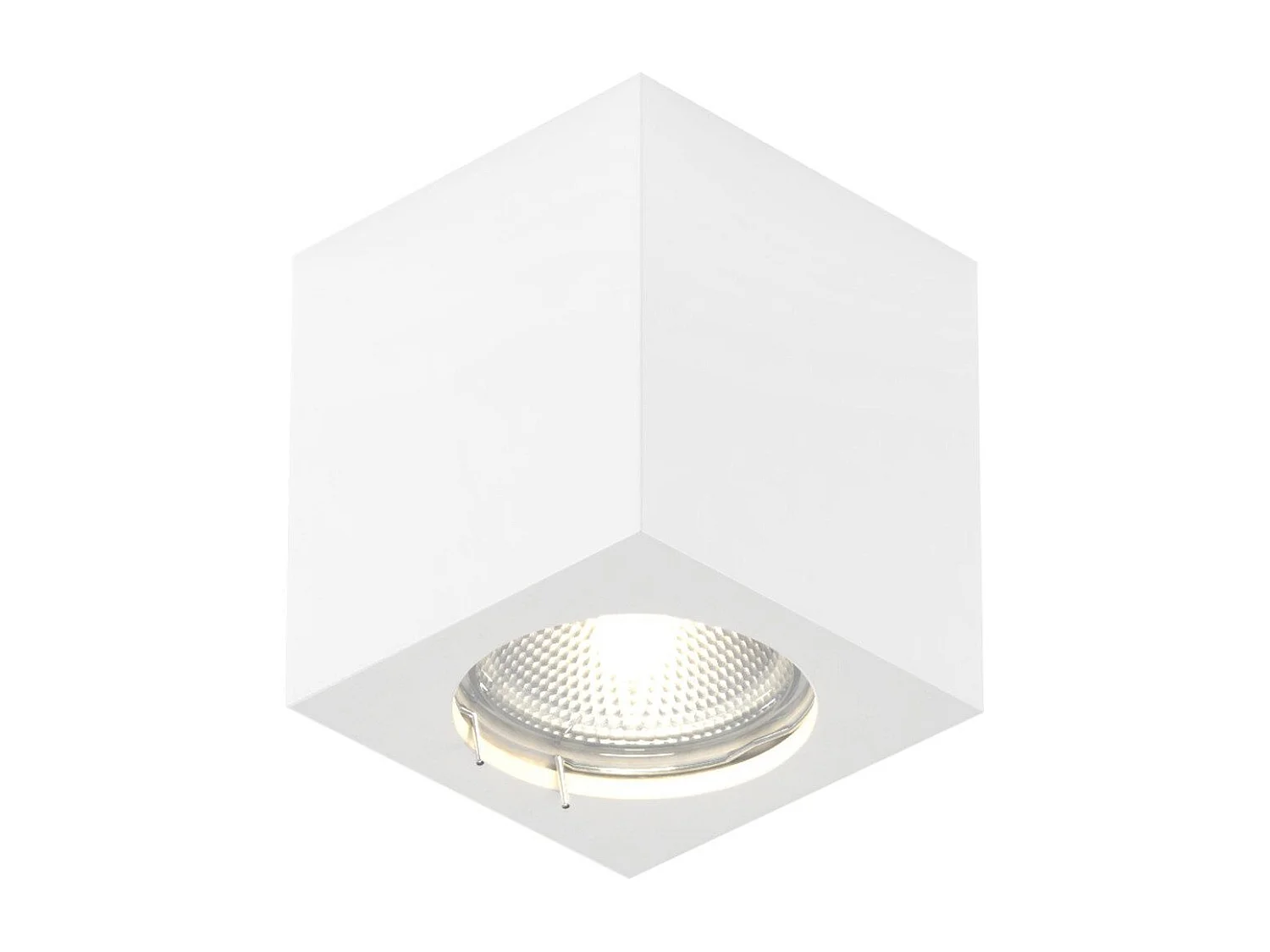 NETTLIFE Spot en saillie blanc GU10 spot en saillie carré 40W plâtre petit plafonnier moderne