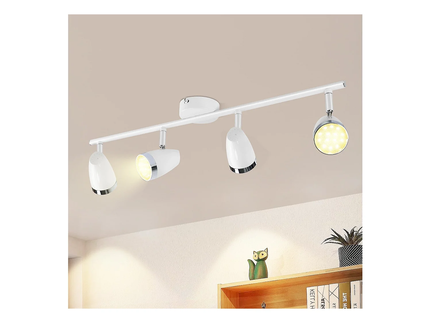 NETTLIFE Spot de plafond LED 4 ampoules moderne 4W blanc blanc chaud 3000K
