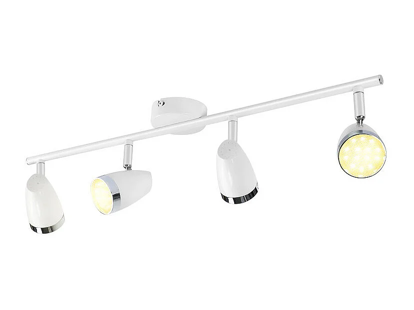 NETTLIFE Spot de plafond LED 4 ampoules moderne 4W blanc blanc chaud 3000K