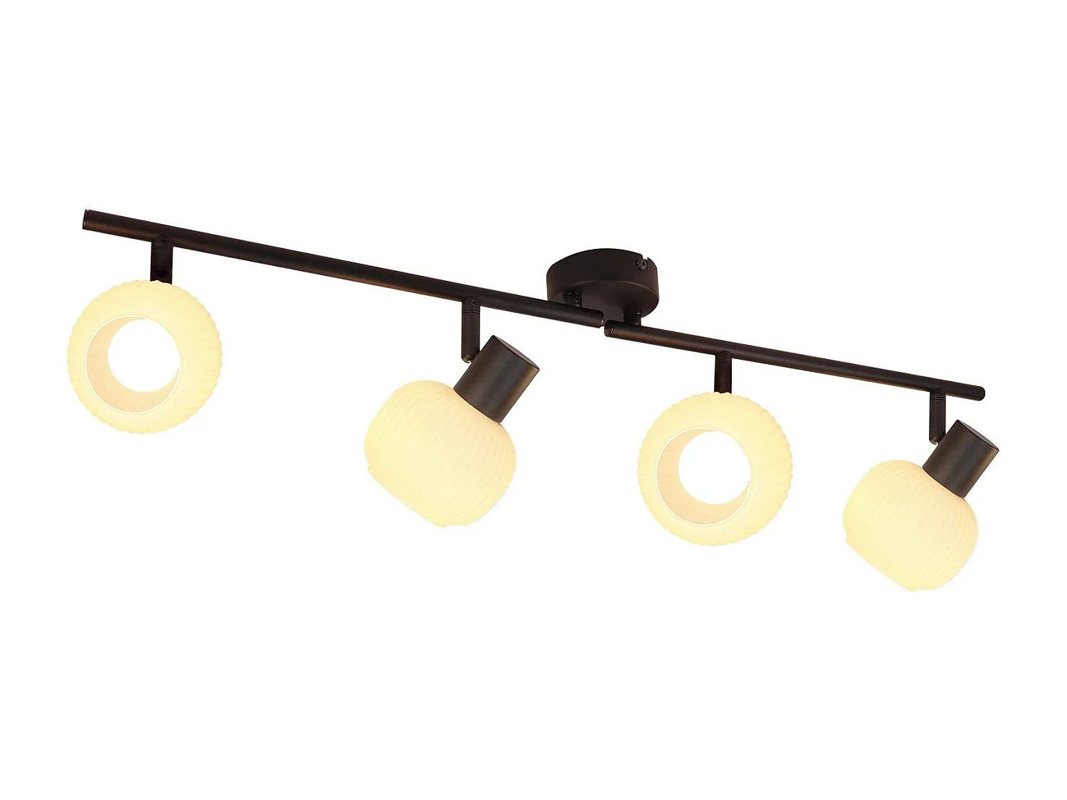 NETTLIFE Spot de plafond  E14 plafonnier 4 ampoules intérieur abat-jour en verre spot orientable