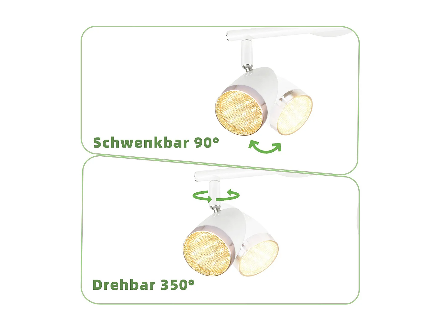 Foco de techo LED NETTLIFE 2 bombillas moderno 4W blanco cálido 3000K