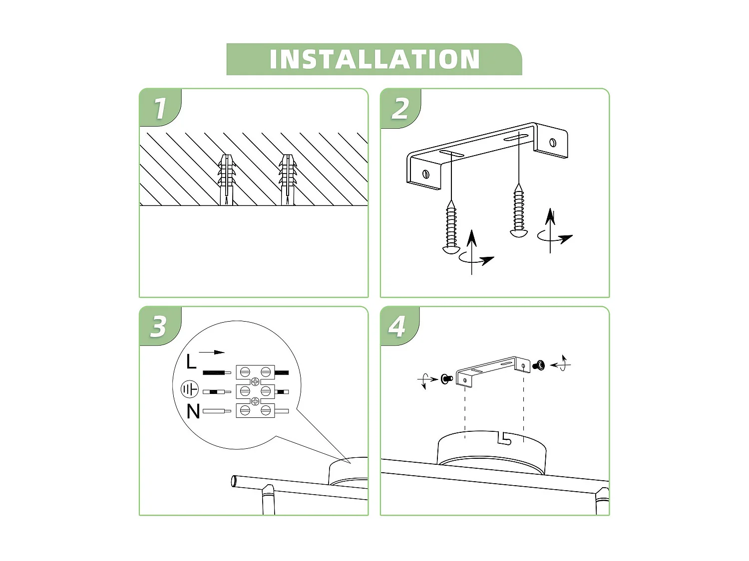 NETTLIFE Spot de plafond LED 2 ampoules moderne 4W blanc blanc chaud 3000K