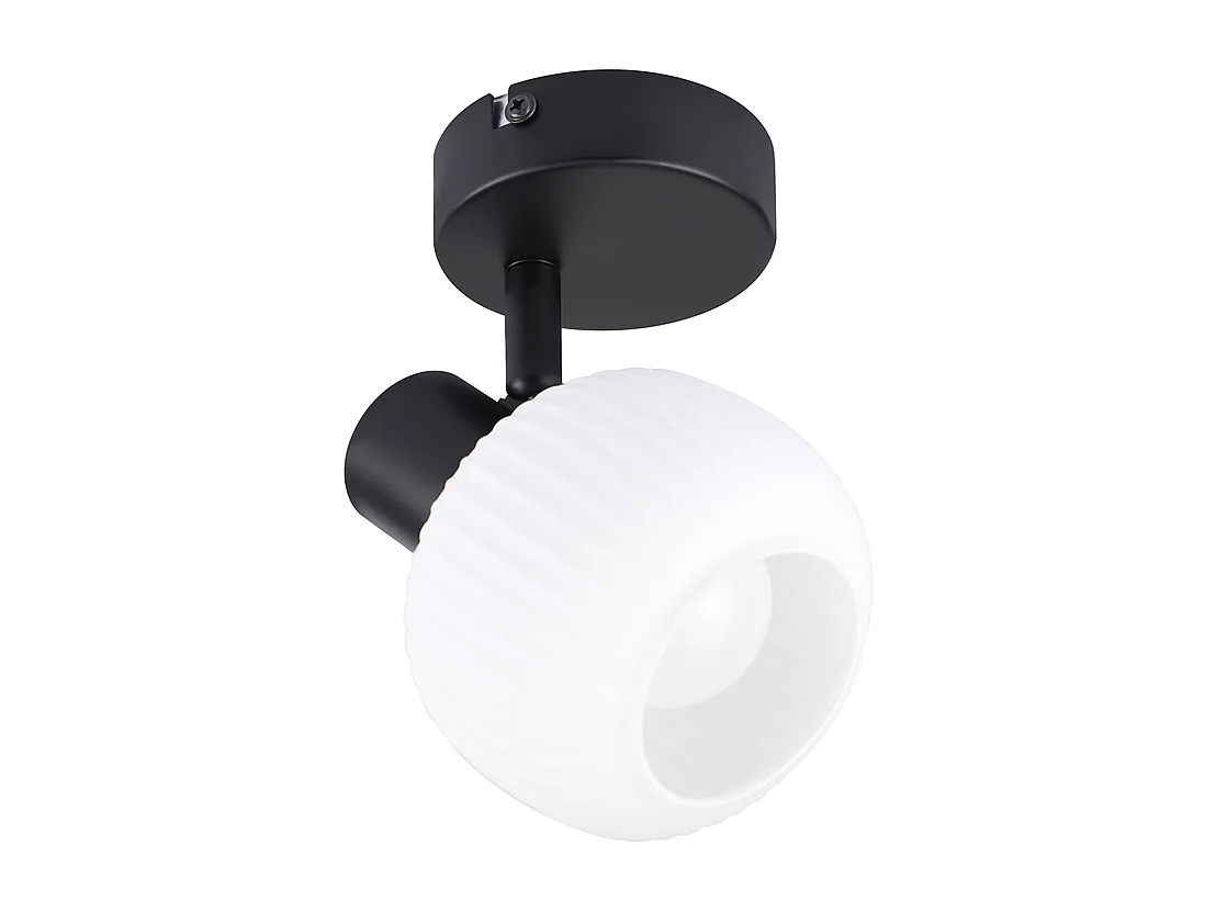 NETTLIFE Spot de plafond noir E14 abat-jour en verre vintage d'intérieur Spot moderne pour chambre à coucher salon