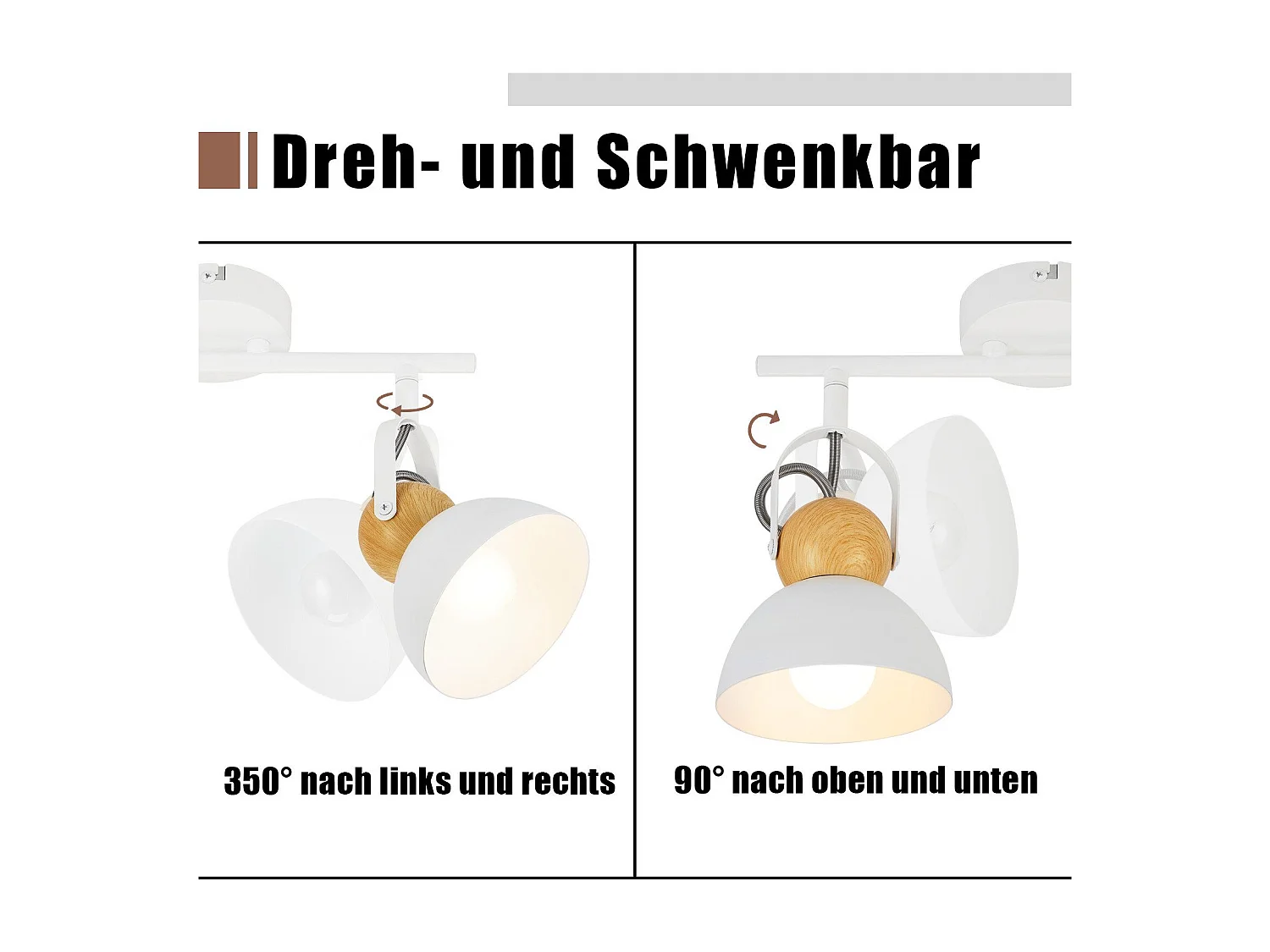 NETTLIFE Vintage plafondspot E27 350° verstelbaar ganglamp retro industrieel metaal verstelbaar