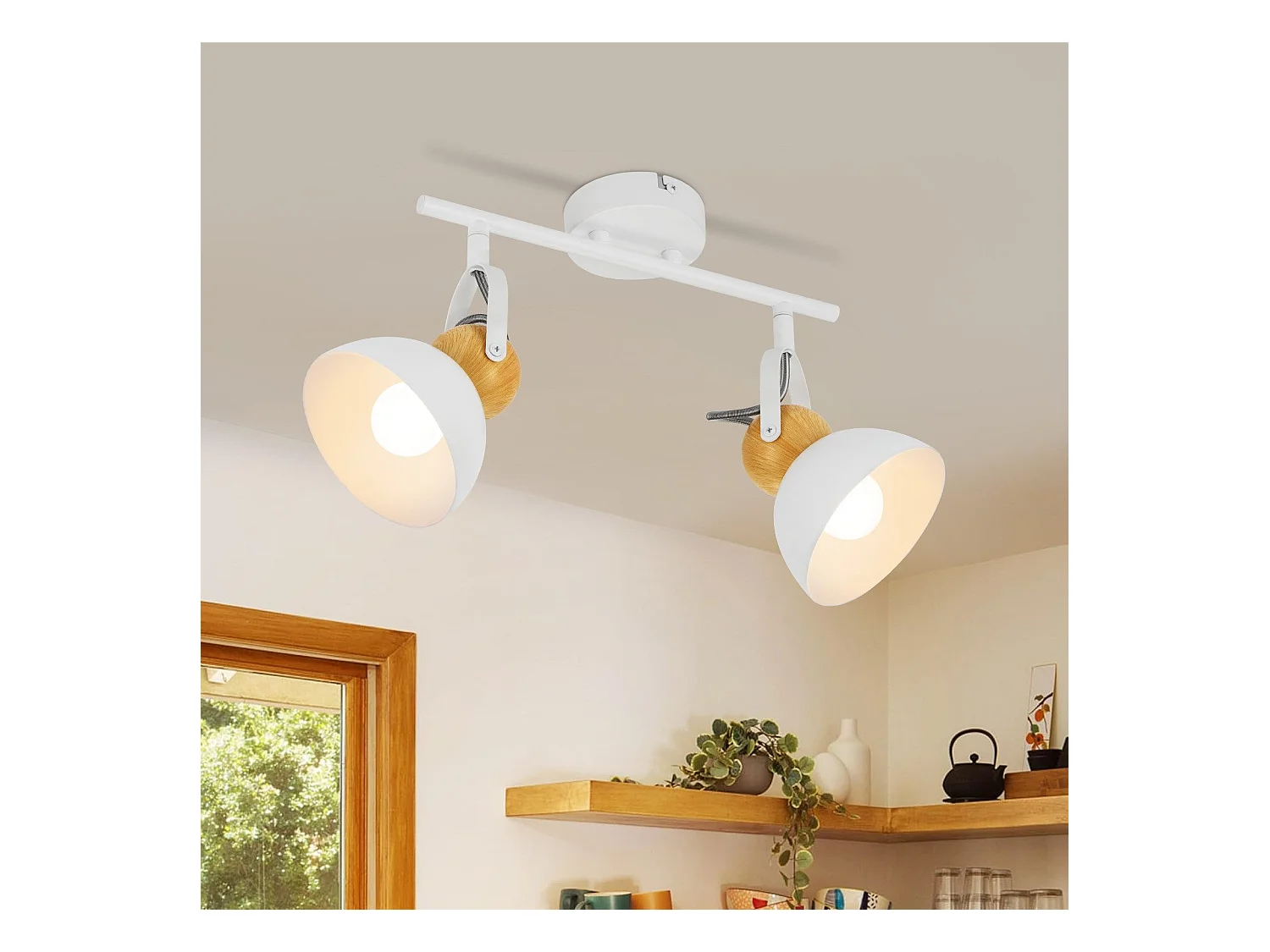 NETTLIFE Spot de plafond vintage  E27 orientable 350° lampe de couloir rétro métal industriel orientable