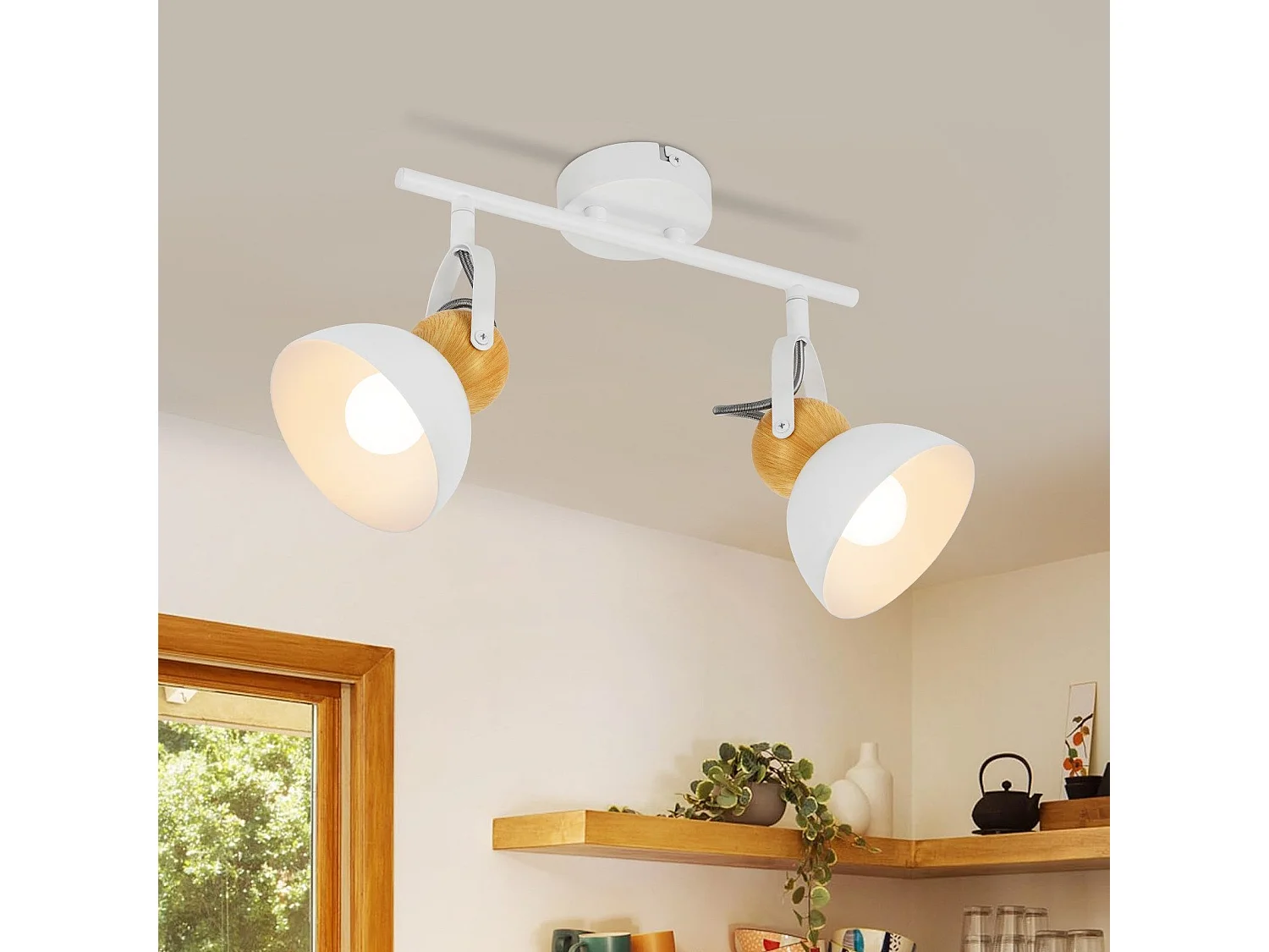 NETTLIFE Spot de plafond vintage  E27 orientable 350° lampe de couloir rétro métal industriel orientable