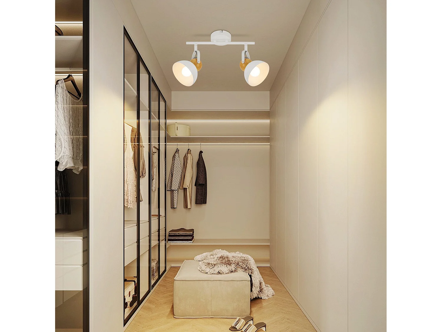 NETTLIFE Spot de plafond vintage  E27 orientable 350° lampe de couloir rétro métal industriel orientable