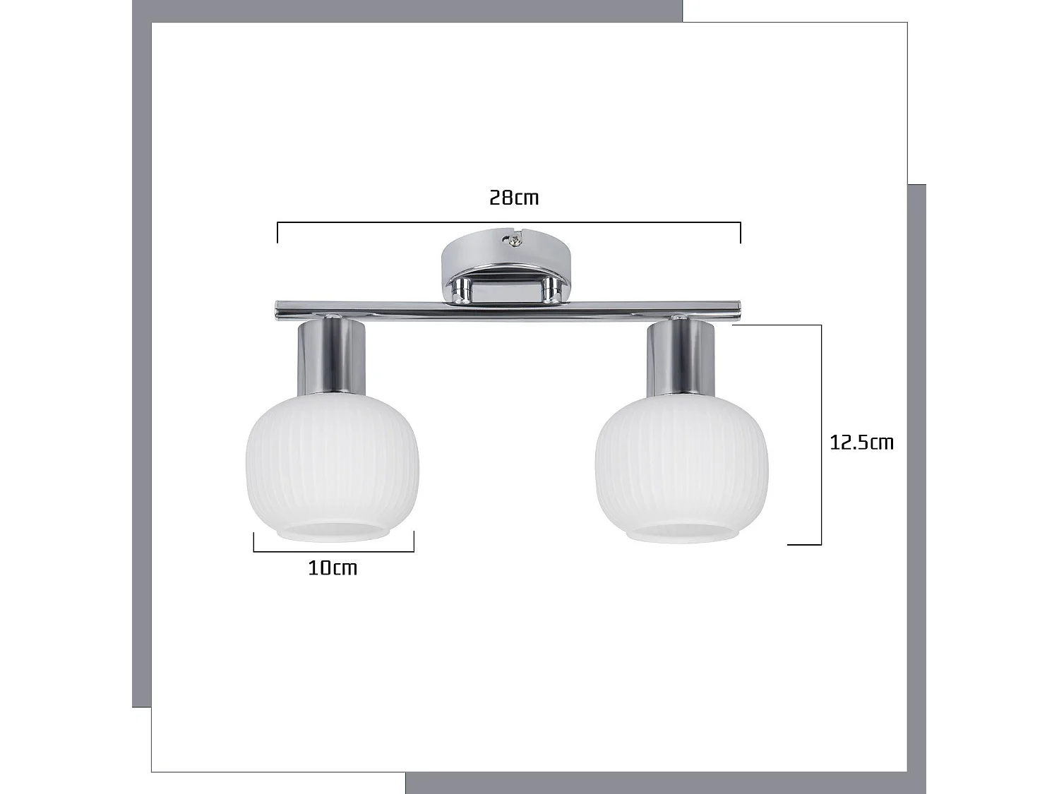 NETTLIFE 2 Spot de plafond blanc E14 intérieur vintage abat-jour en verre spot sans ampoules