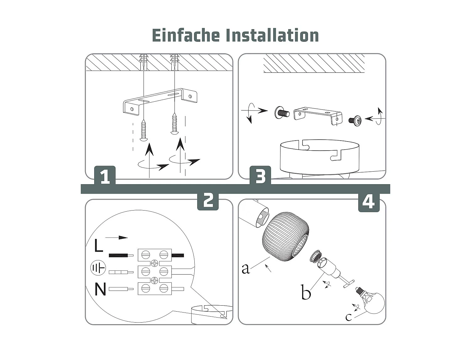 NETTLIFE 2 Spot de plafond blanc E14 intérieur vintage abat-jour en verre spot sans ampoules