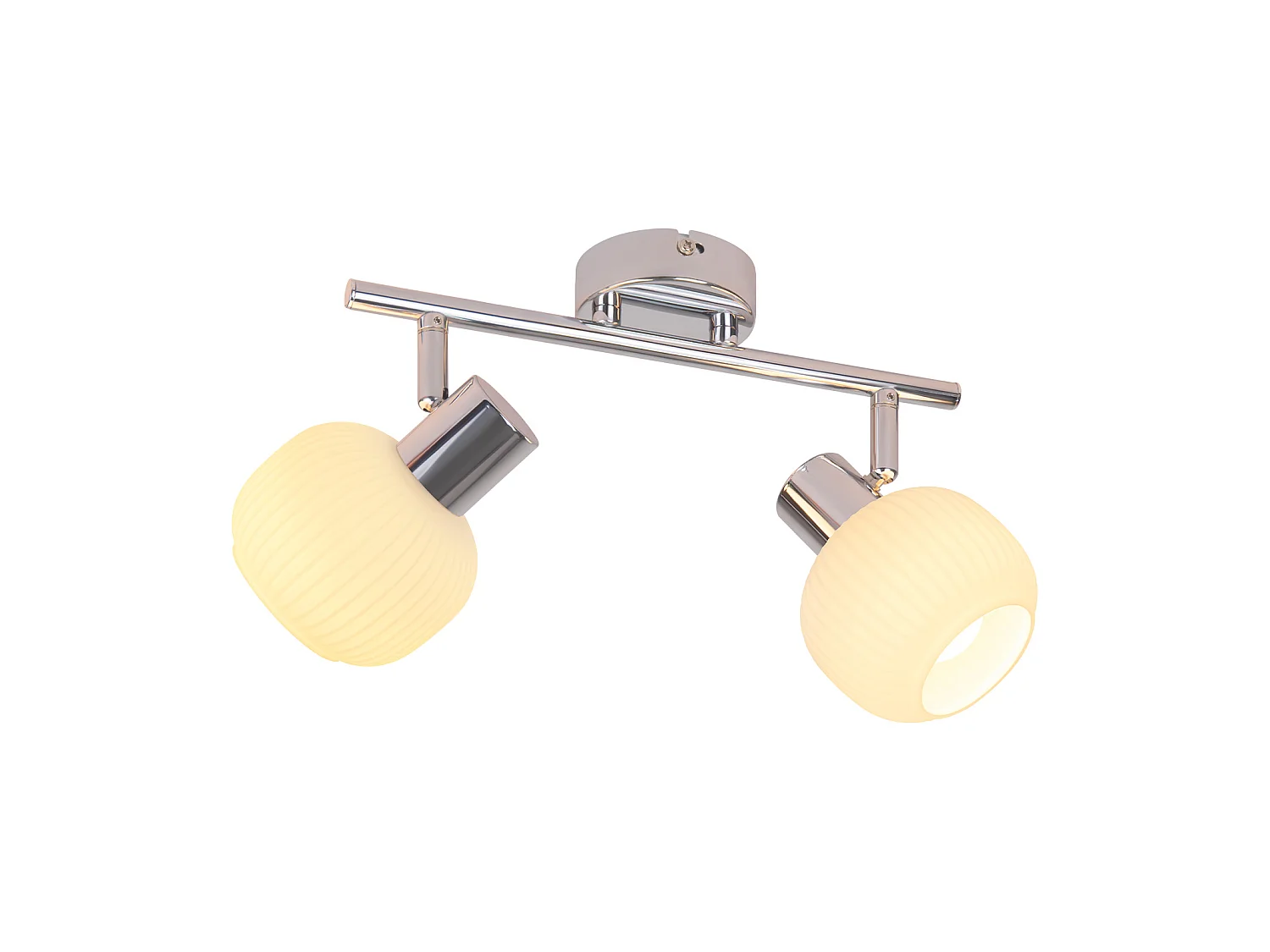 NETTLIFE 2 Spot de plafond blanc E14 intérieur vintage abat-jour en verre spot sans ampoules