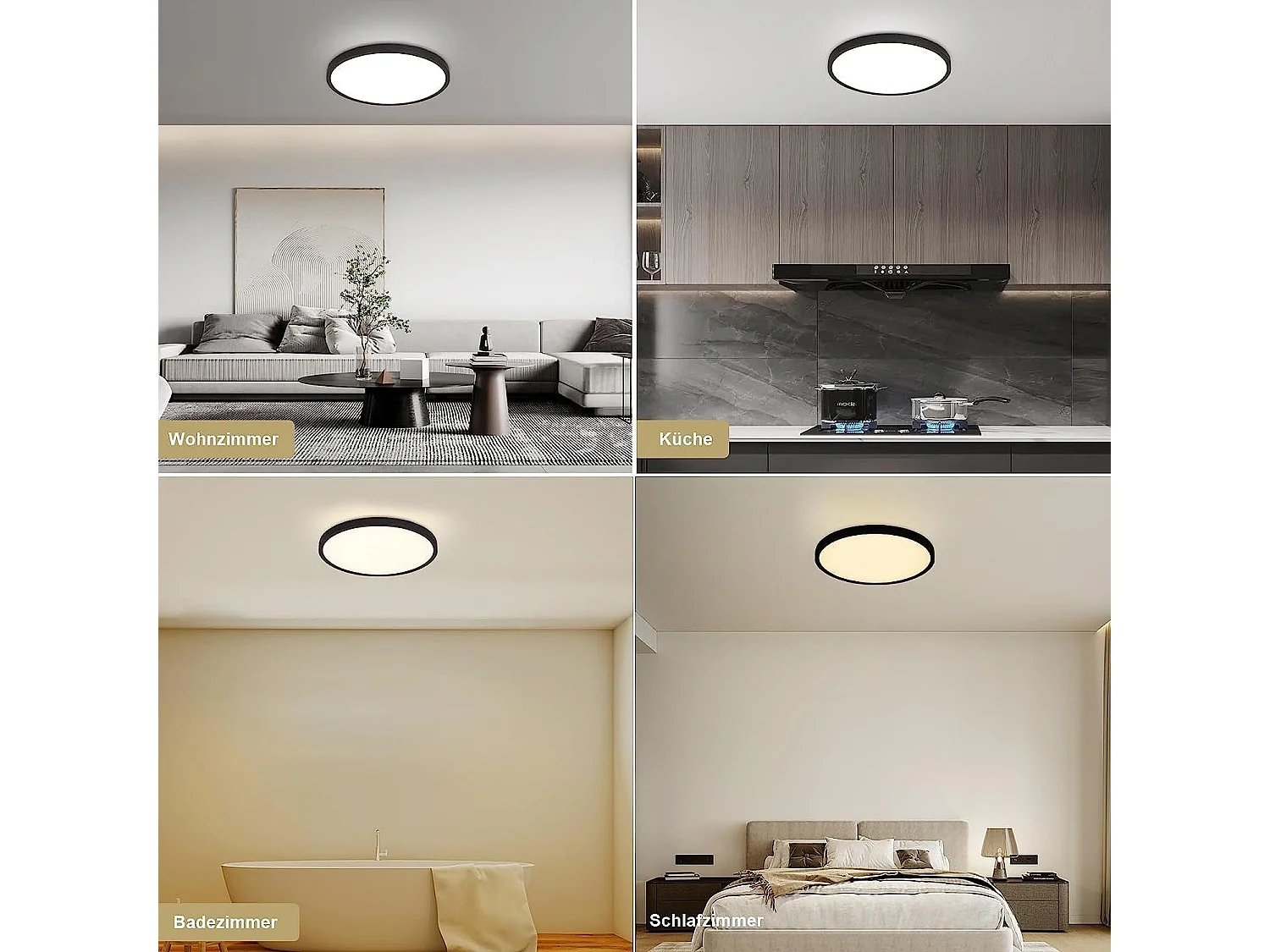 NETTLIFE Panneau LED Variable avec télécommande Ultra Fin Rond 20W