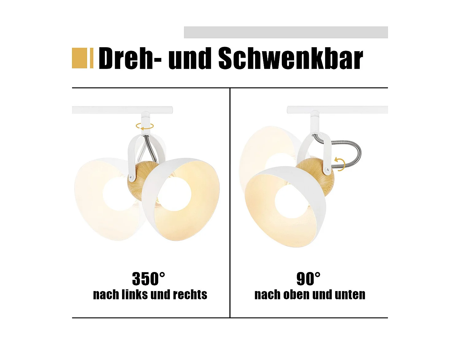 NETTLIFE Vintage Deckenstrahler  E27 350° verstellbar Flurlampe Retro Industrial Metall verstellbar