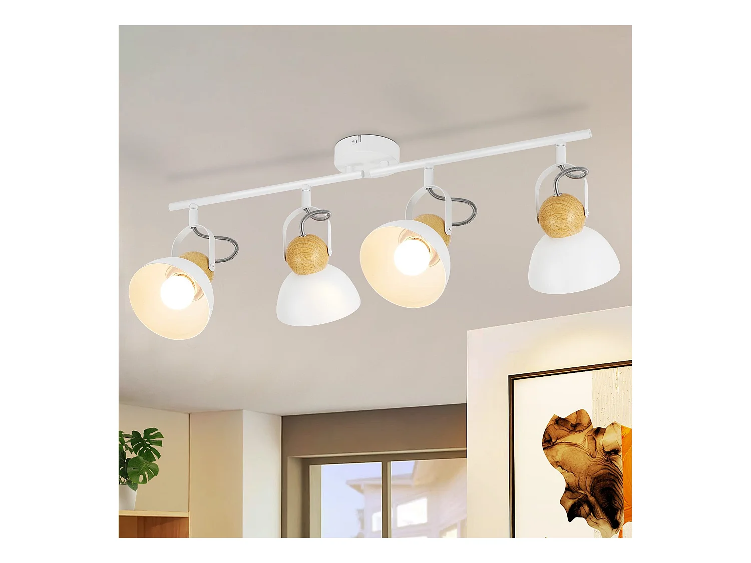 NETTLIFE Spot de plafond vintage  E27 orientable 350° lampe de couloir rétro métal industriel orientable