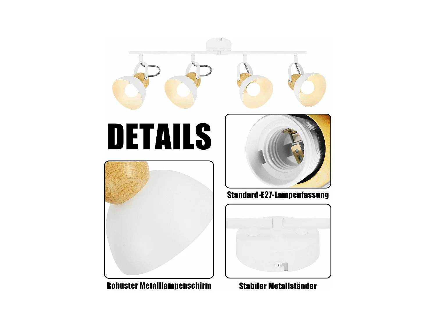 NETTLIFE Vintage plafondspot  E27 350° verstelbaar ganglamp retro industrieel metaal verstelbaar