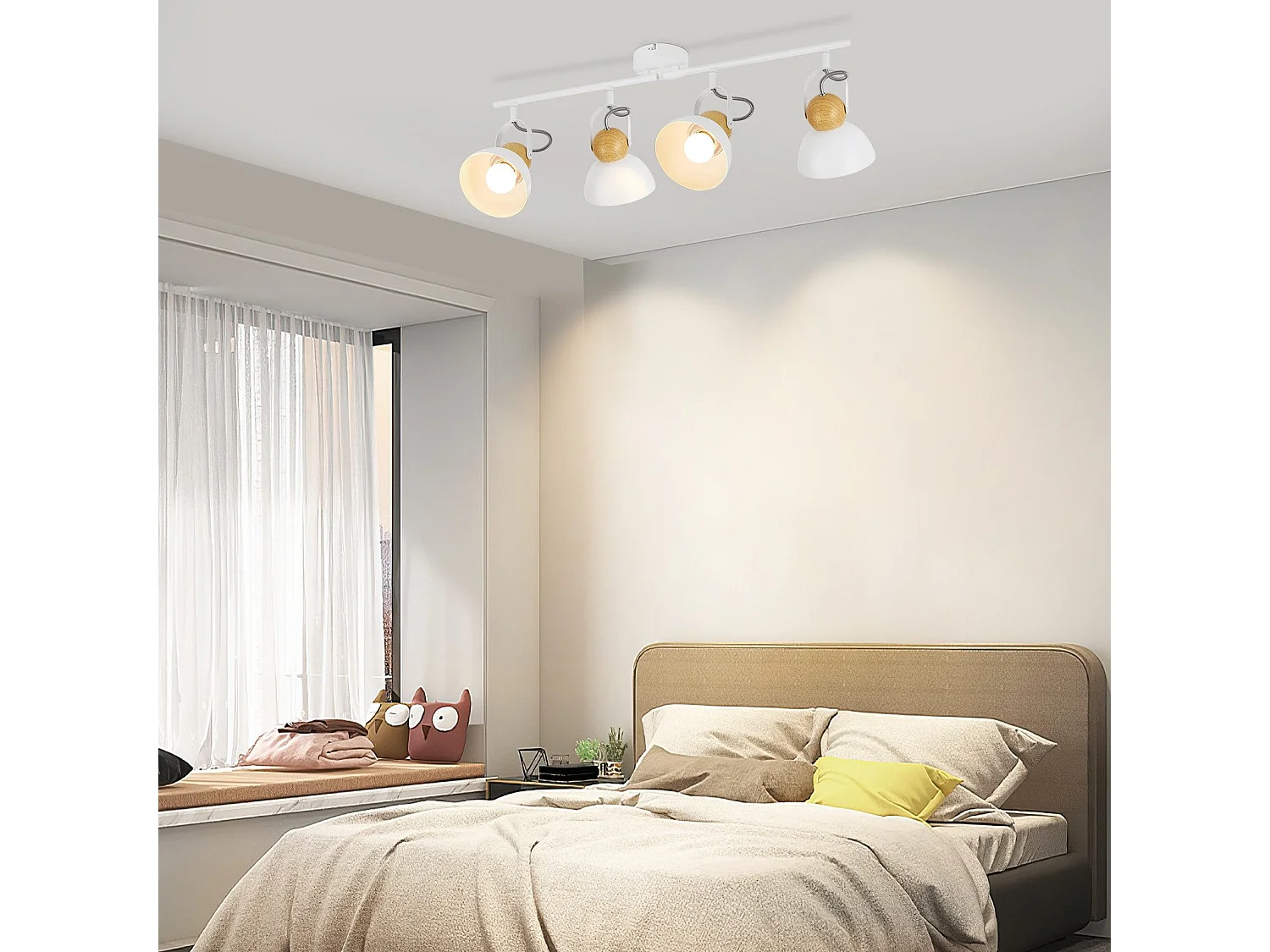 NETTLIFE Spot de plafond vintage  E27 orientable 350° lampe de couloir rétro métal industriel orientable