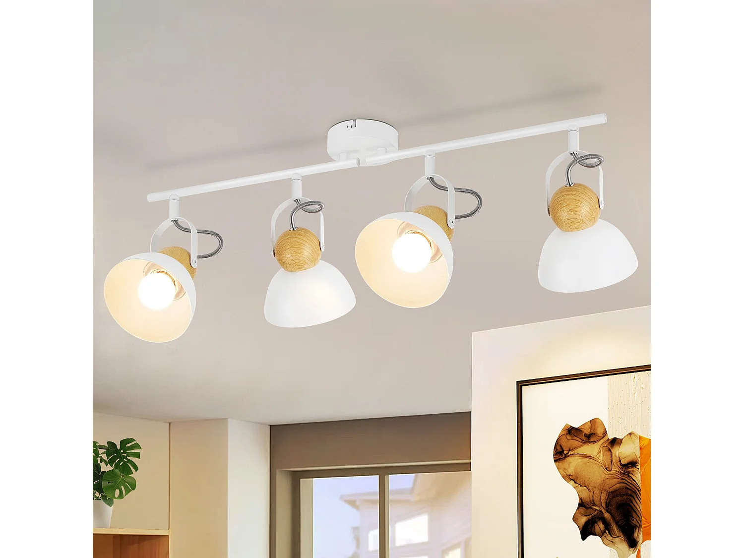 NETTLIFE Spot de plafond vintage  E27 orientable 350° lampe de couloir rétro métal industriel orientable