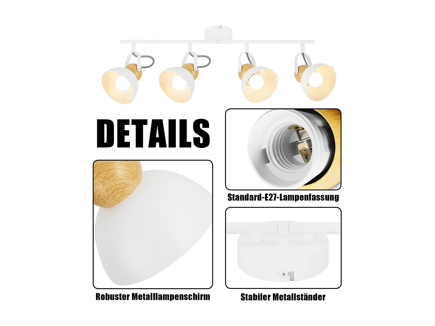 NETTLIFE Spot de plafond vintage  E27 orientable 350° lampe de couloir rétro métal industriel orientable