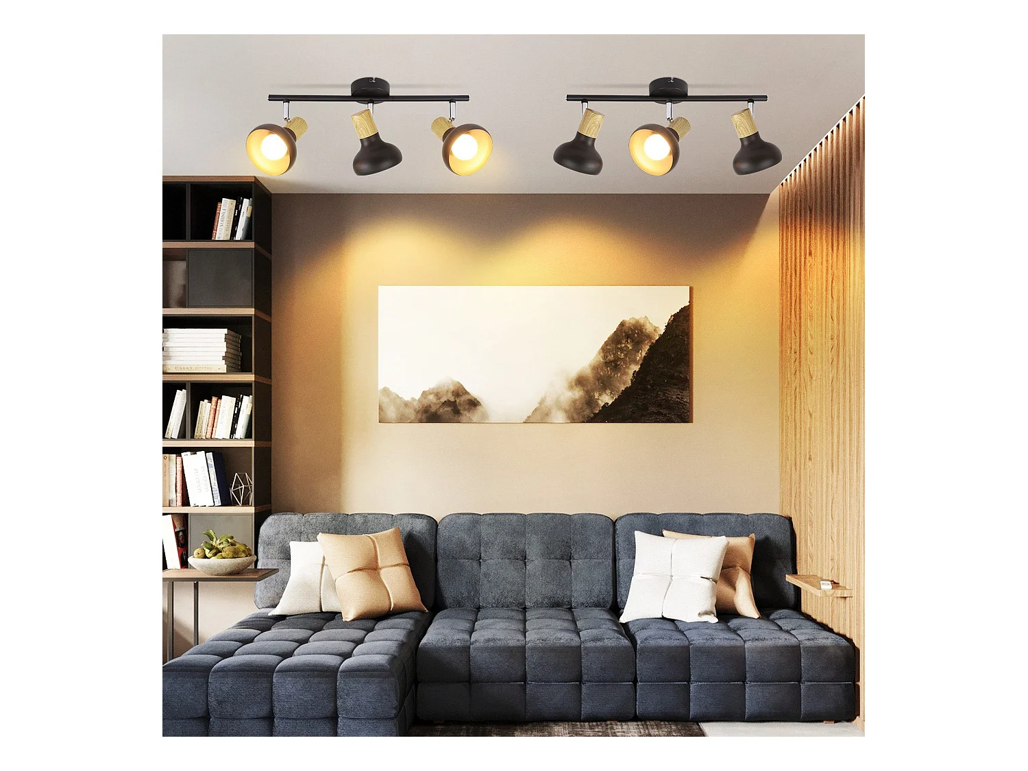 NETTLIFE 3-vlams plafondspot E14 350° verstelbaar vintage plafondlamp voor hal woonkamer