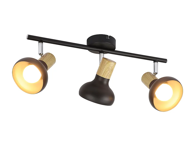 NETTLIFE Spot de plafond 3 flammes E14 plafonnier vintage orientable à 350° pour couloir salon