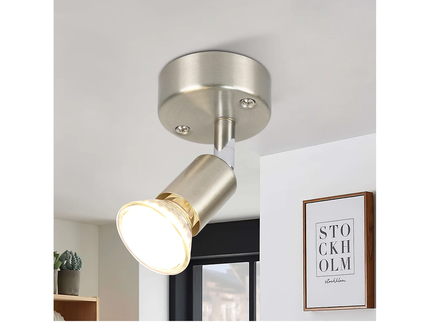 NETTLIFE Verstellbarer LED Deckenstrahler GU10 1 flammig verstellbar Industrial Wohnzimmer Deckenspots