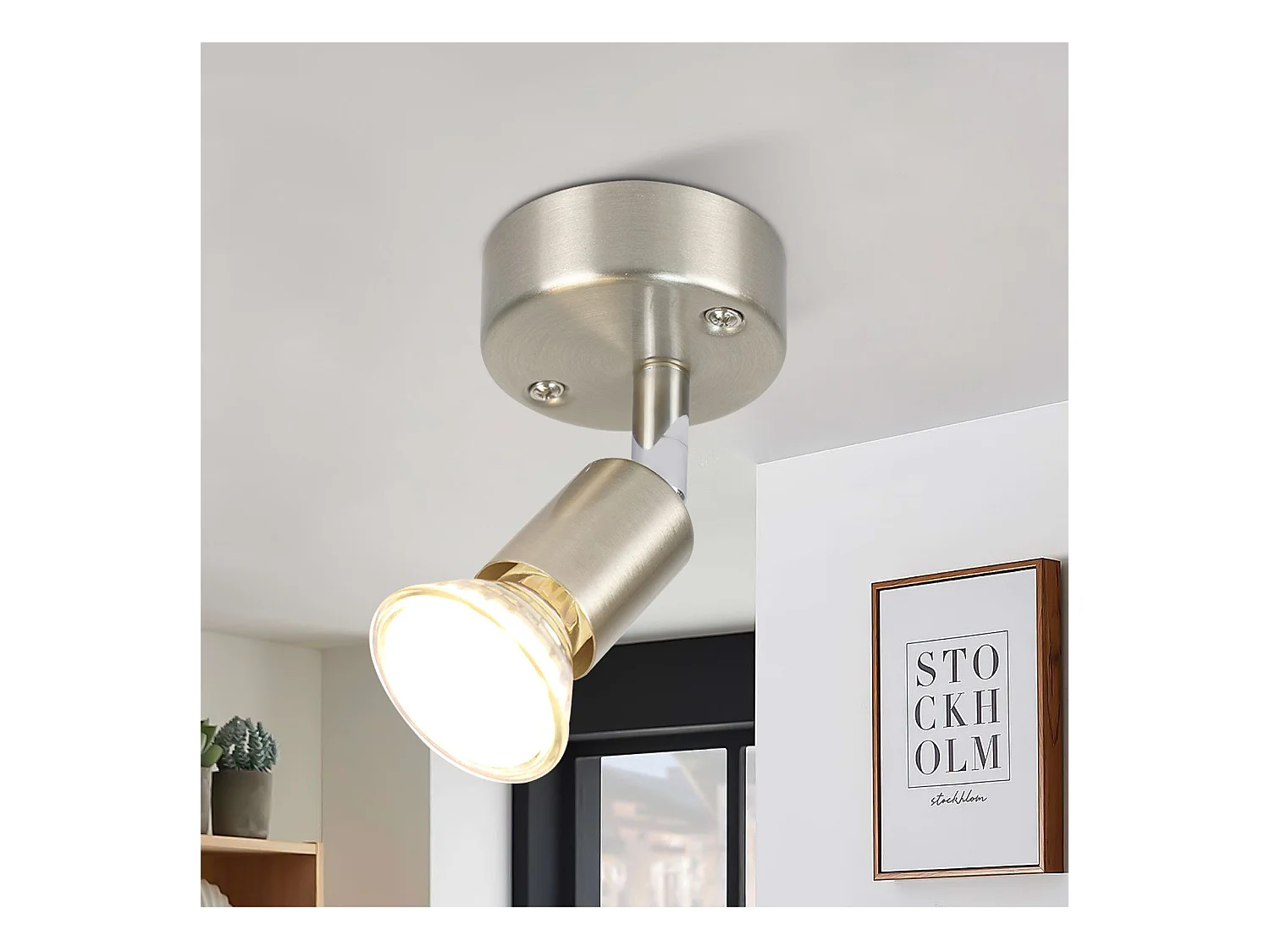 NETTLIFE Spot de plafond LED orientable GU10 1 flamme spots de plafond salon industriel orientable