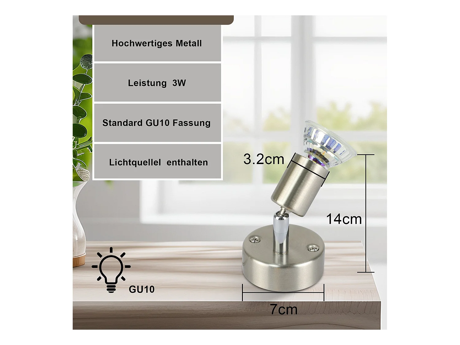 NETTLIFE Verstelbare LED plafondspot GU10 1 vlam verstelbare industriële woonkamer plafondspots