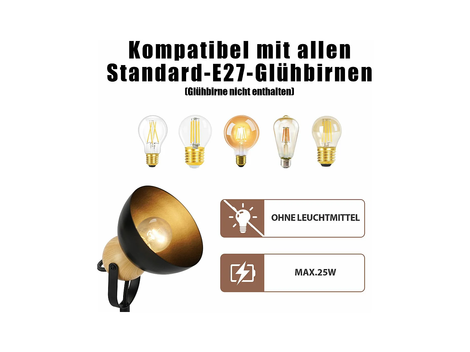 NETTLIFE Vintage Zwarte 2-vlams Plafondspot E27 350° Verstelbare Retro Industriële Metalen Hallamp