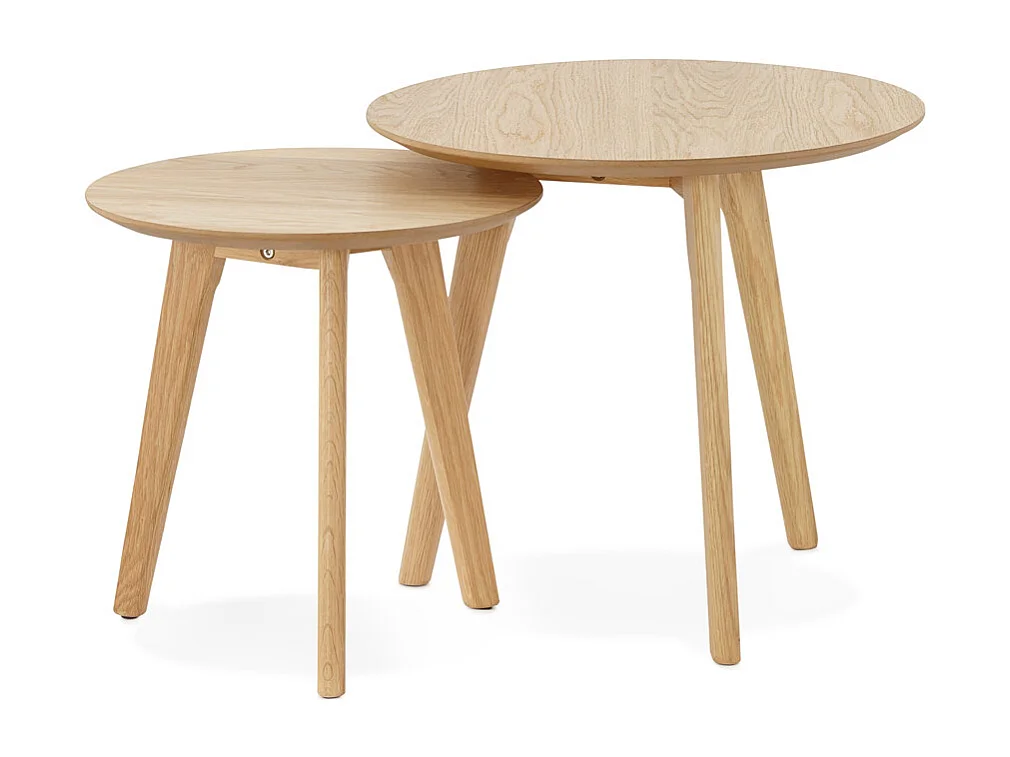 Runde Satztische - GABY - braun - 50x50x45 cm