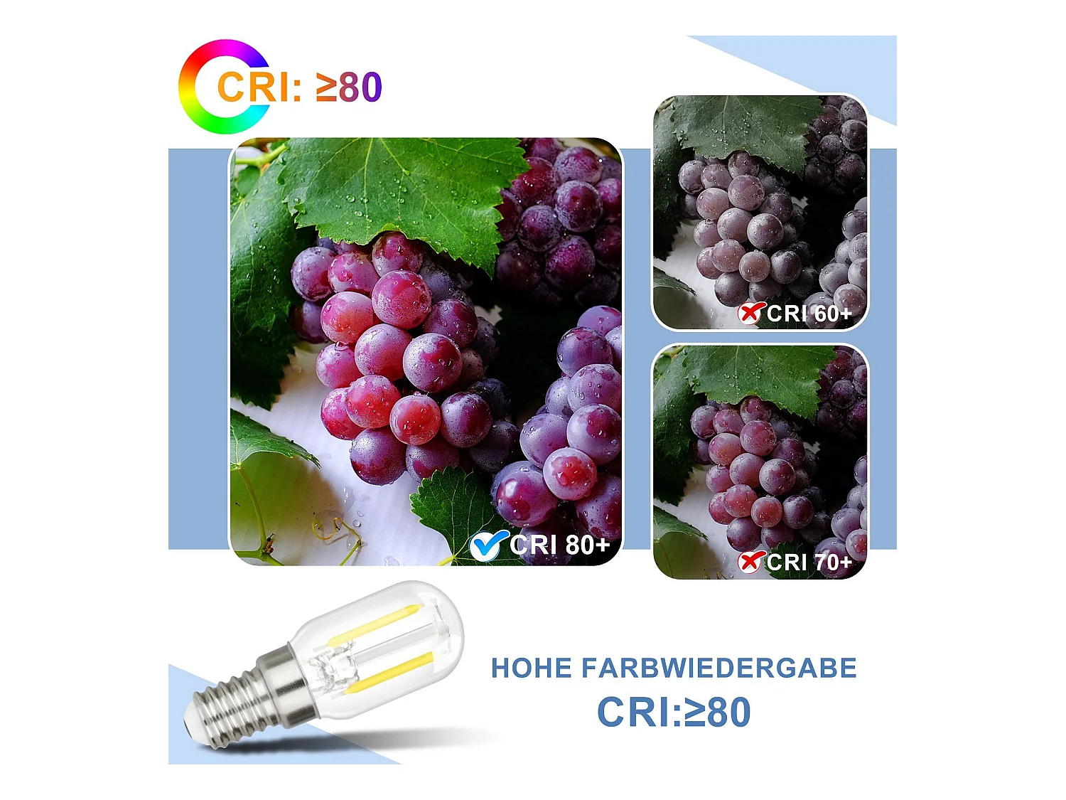 NETTLIFE LED-lampen E14 LED-lampen Vintage lampen T22 2W E14, 2 stuks, koel wit, 6000K