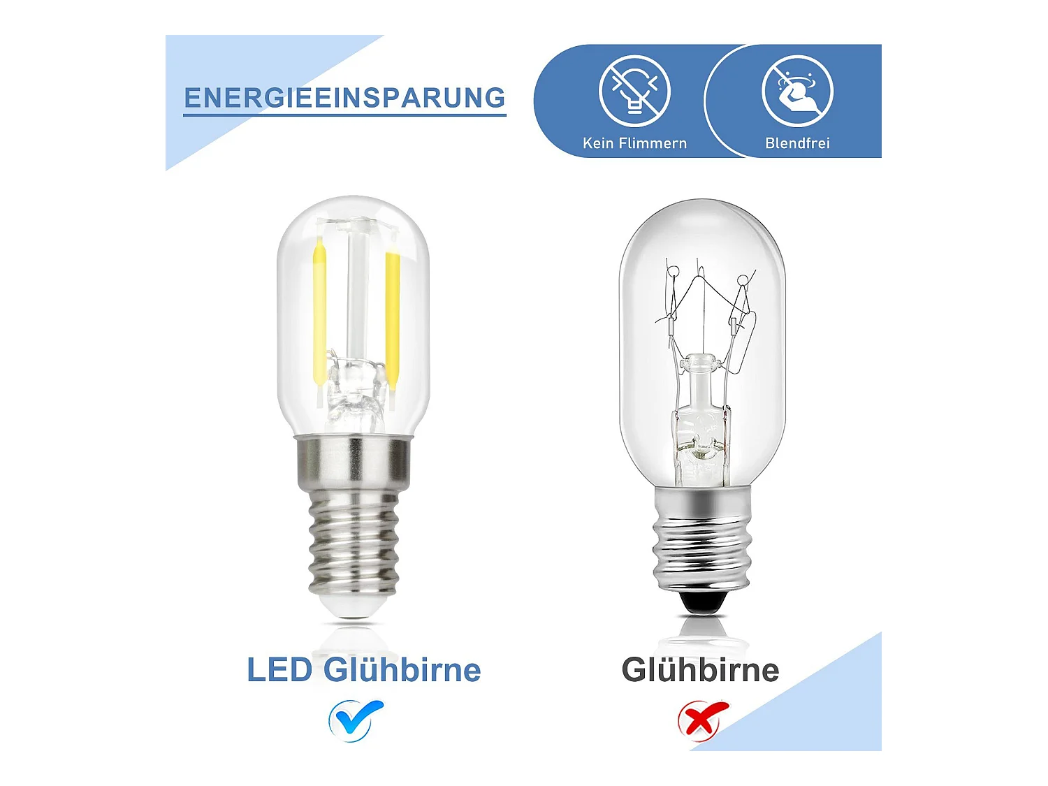 NETTLIFE LED-lampen E14 LED-lampen Vintage lampen T22 2W E14, 2 stuks, koel wit, 6000K