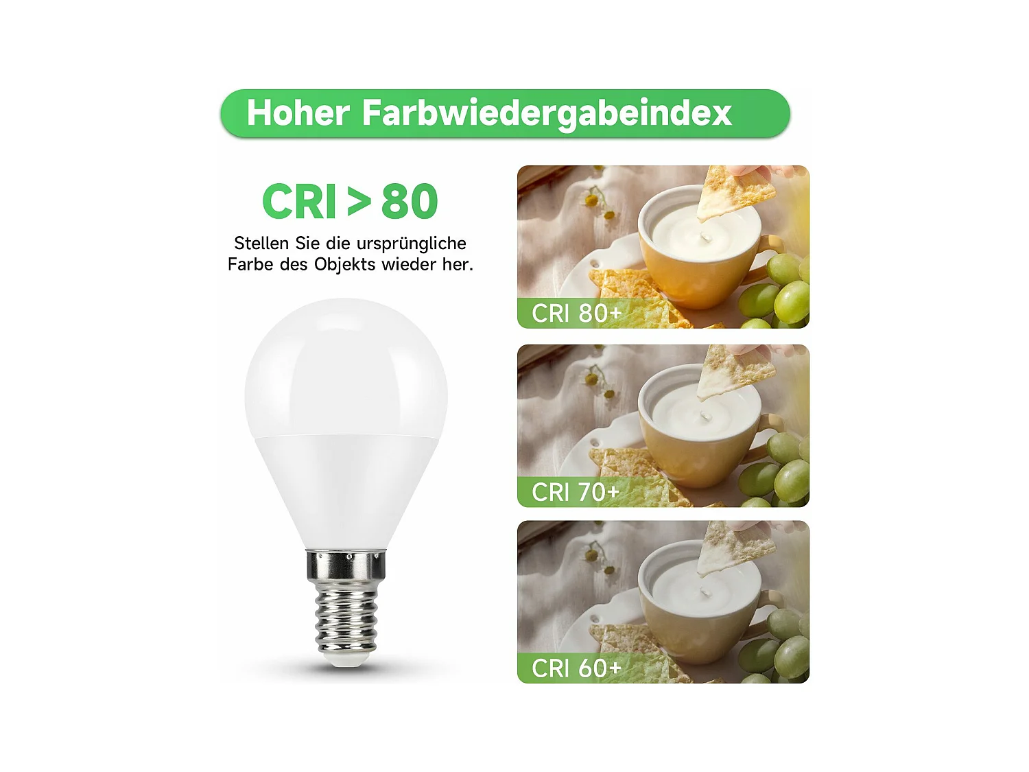 NETTLIFE LED-Lampe, 5 W, LED-Lampe, 240° Abstrahlwinkel, nicht dimmbare Energiesparlampe E14, 6 Stück.