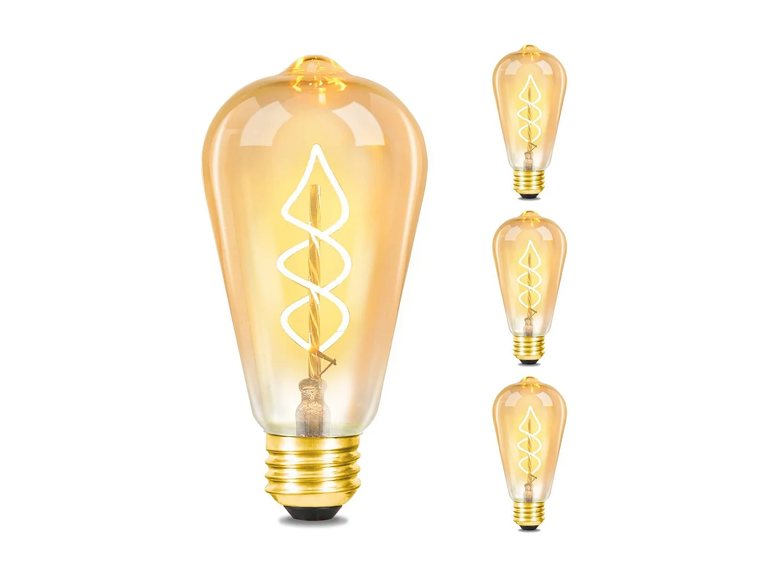 NETTLIFE 1 E27 LED Vintage Edison Lamp Retro Decoratieve Lampen 4W LED Spiraal Filament Lampen ST64 2200K