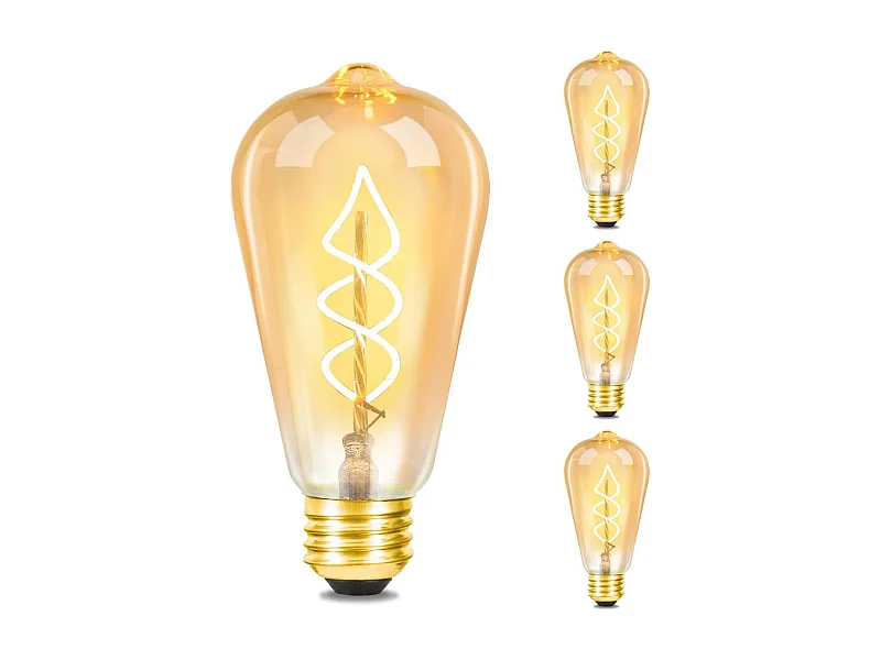 NETTLIFE 1 E27 LED Vintage Edison Lamp Retro Decoratieve Lampen 4W LED Spiraal Filament Lampen ST64 2200K