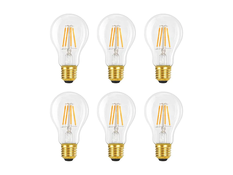NETTLIFE LED-Lampen, 6 Stück, E27-Glühbirne, 4 W, 2700 K, A60, Vintage-Edison-Glühbirnen