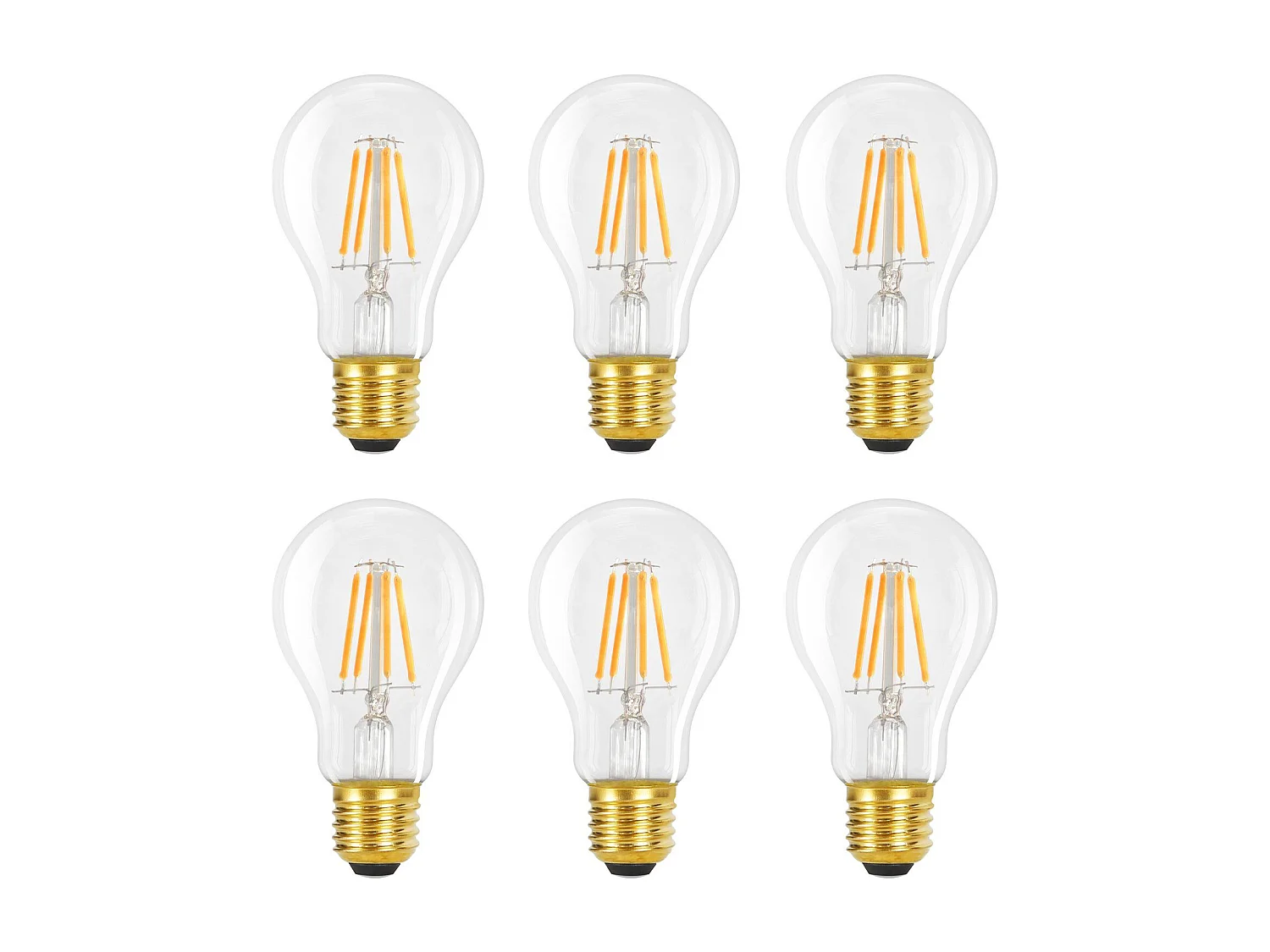 NETTLIFE LED-Lampen, 6 Stück, E27-Glühbirne, 4 W, 2700 K, A60, Vintage-Edison-Glühbirnen