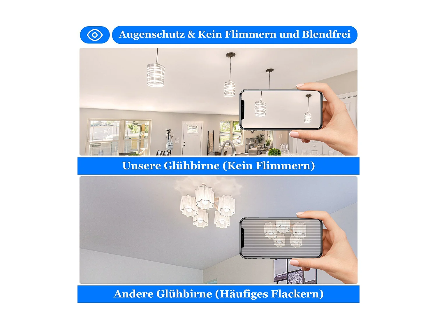 NETTLIFE LED-Lampen, 6 Stück, E27-Glühbirne, 4 W, 2700 K, A60, Vintage-Edison-Glühbirnen