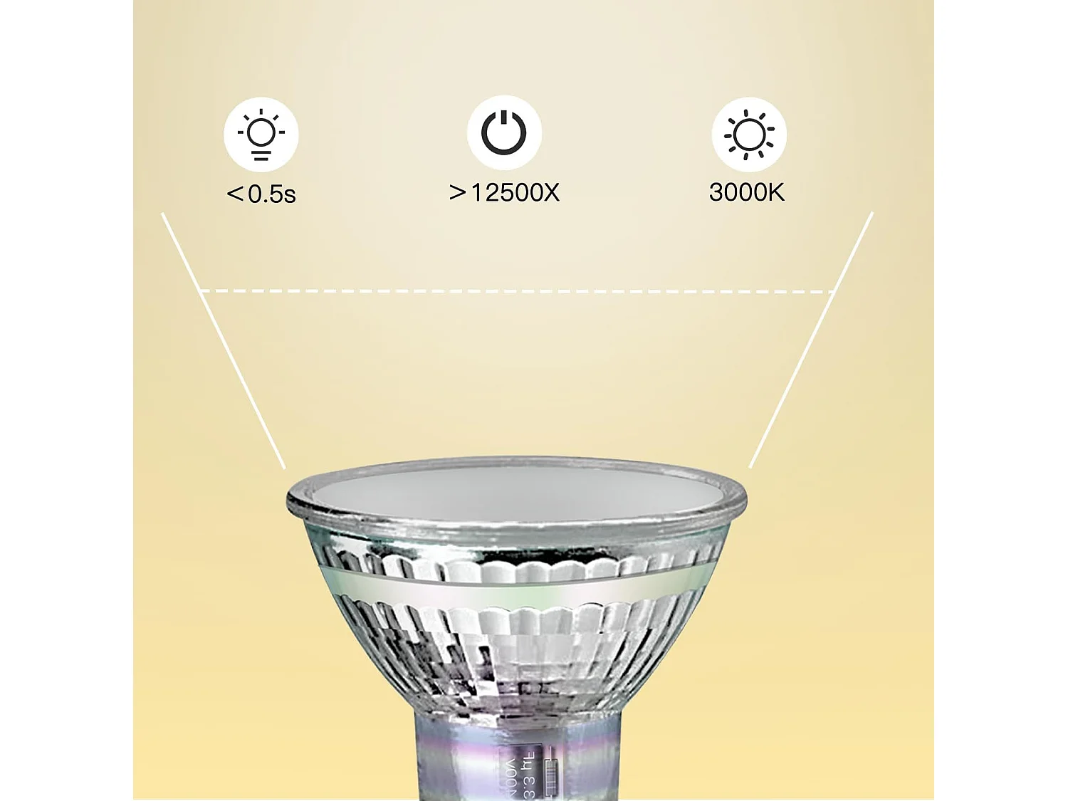 Żarówka LED NETTLIFE GU10 Ciepła biel 3W 30W, energooszczędna lampa 3000K, kąt świecenia 110°