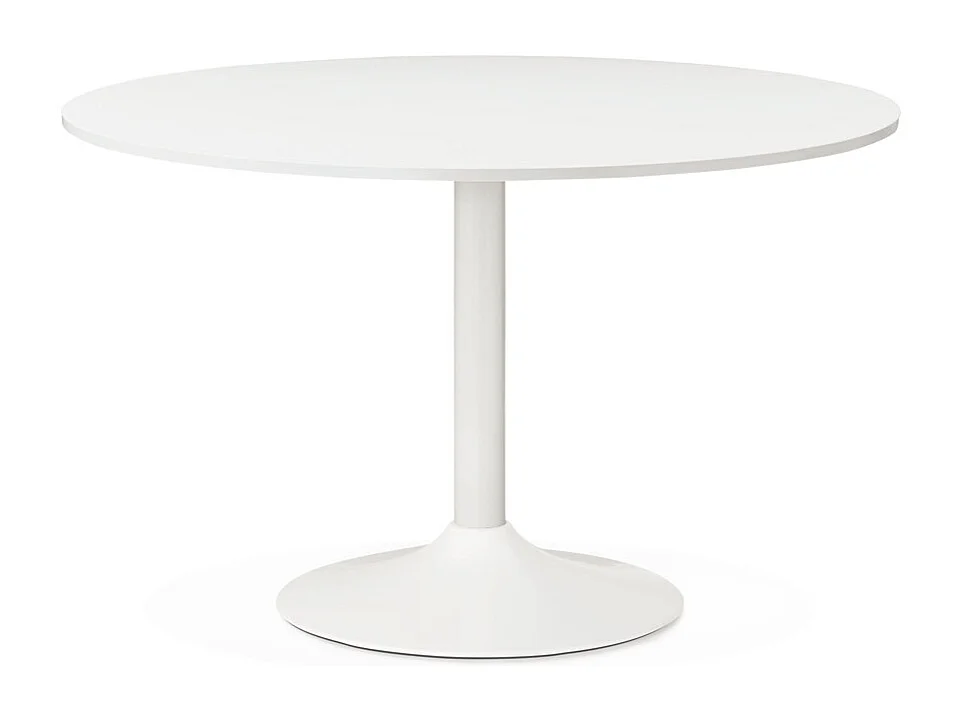 Runder Bürotisch, weiß - ORLANDO - Weiß - 120x120x77 cm