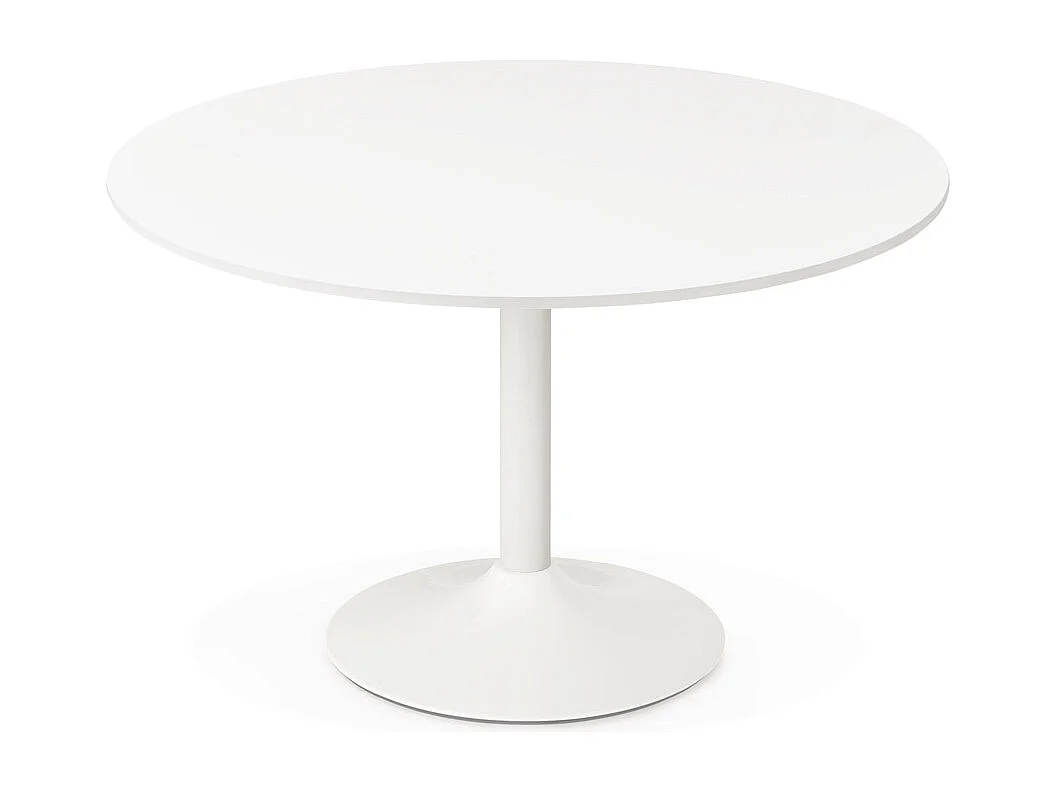 Runder Bürotisch, weiß - ORLANDO - Weiß - 120x120x77 cm