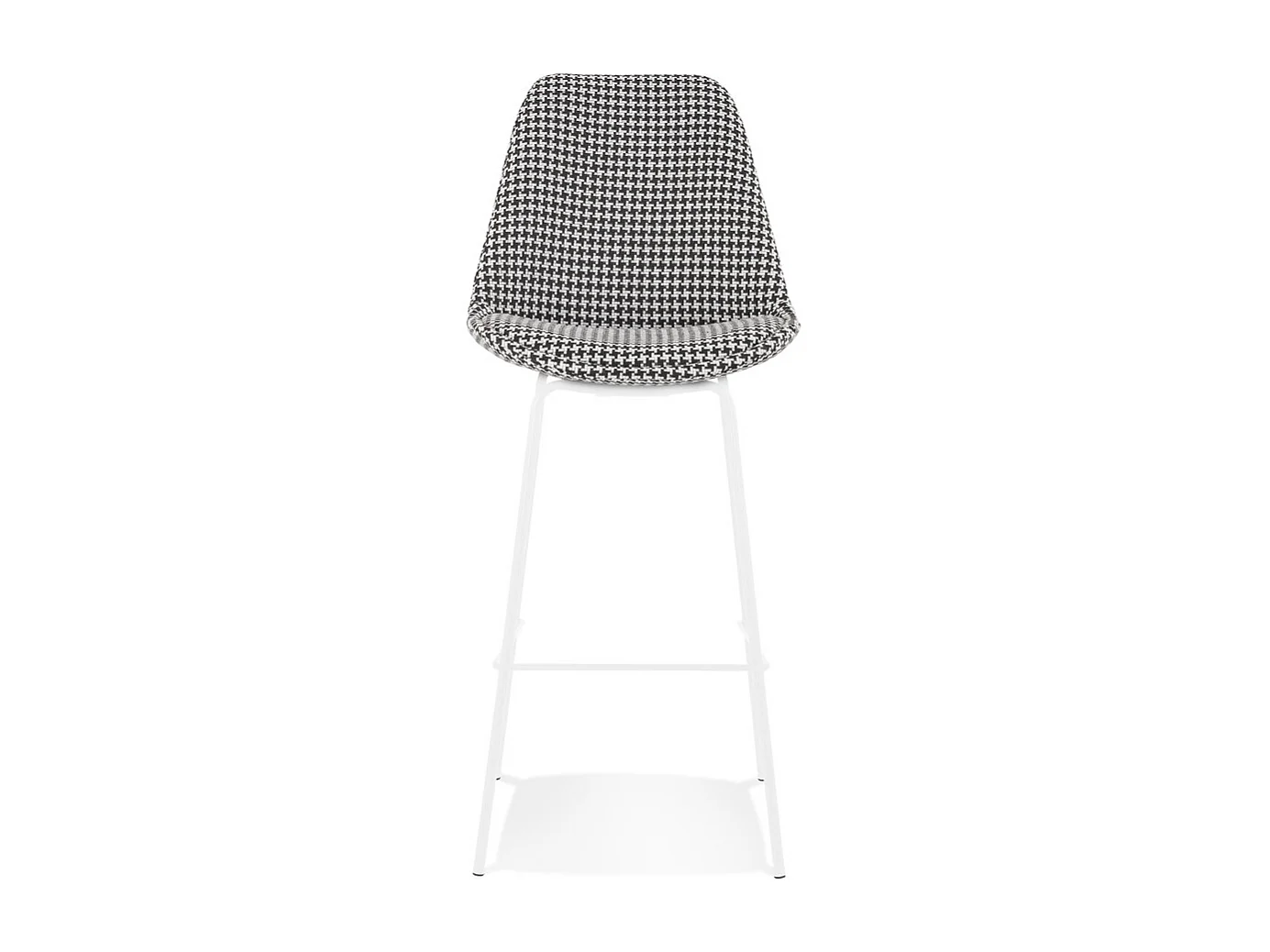 Tabouret de Bar Pied de Poule "Lon" 115cm Blanc