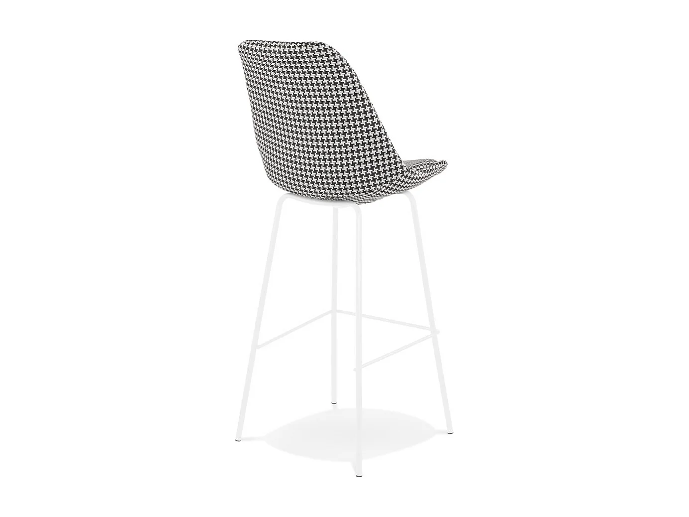 Tabouret de Bar Pied de Poule "Lon" 115cm Blanc