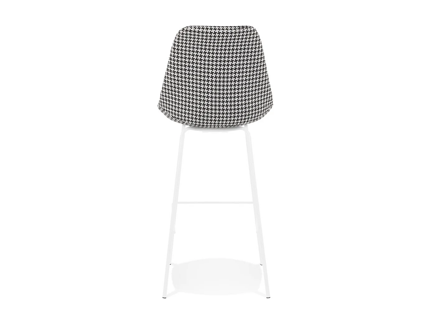 Tabouret de Bar Pied de Poule "Lon" 115cm Blanc