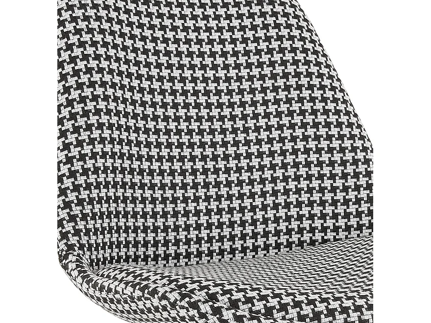 Tabouret de Bar Pied de Poule "Lon" 115cm Blanc