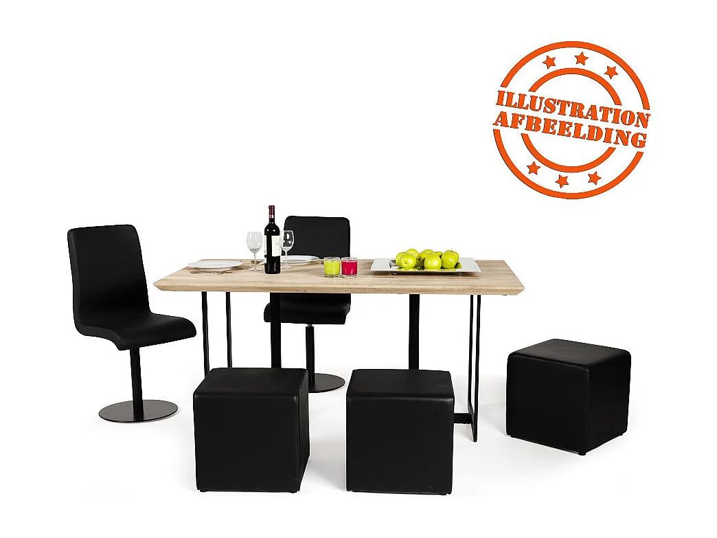 Pouf da soggiorno -CUBE - Nero - 41x41x41 cm