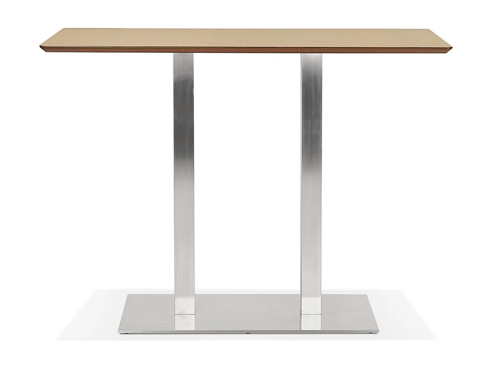 Table Haute Mange-Debout "Pansy" 150cm Naturel & Argent