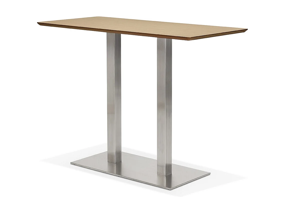 Table Haute Mange-Debout "Pansy" 150cm Naturel & Argent